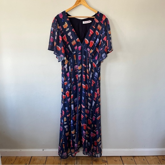 Lisa Says Gah Colorful Cocktail Print Maxi Dress - Picture 5 of 12